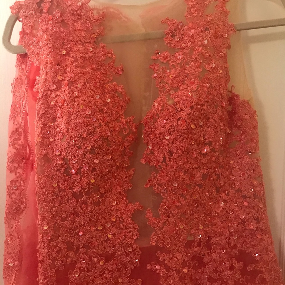 Handmade Melon Mini Formal Dress